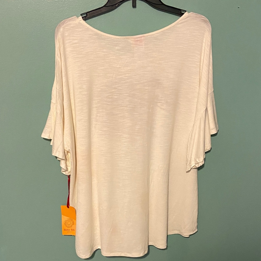 Ruby Rd. Cream Elephant Print Tank Top - Picture 2 of 4